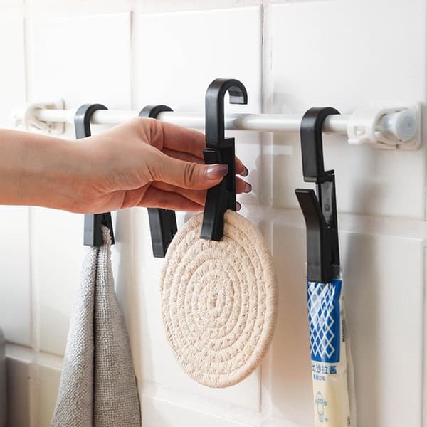 4 STK Multifunktionel Clip Multi-Purpose kroge SORT black