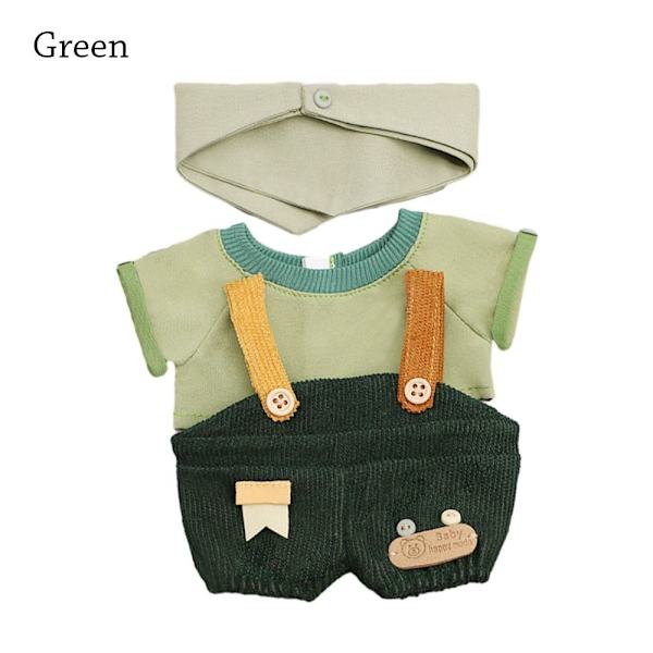 1 Set 20cm Nukke Vaatteet Nukke T-paita Haalarit VIHREÄ Green