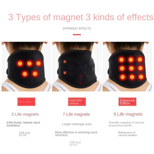 Niskatuki vyö Kaulahierontalaite PUNAINEN 5 MAGNEETTIA 5 MAGNEETTIA Red 5 magnets-5 magnets