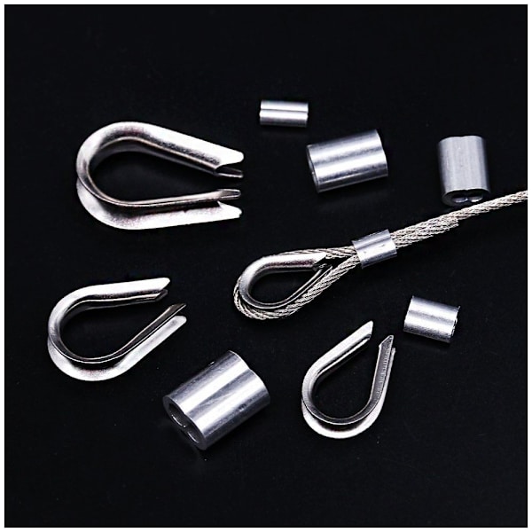 195 Stk Wire Rope Kabel Fingerbøl Crimp Loop Sleeve