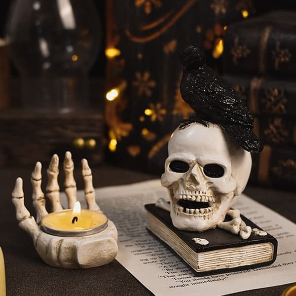 Halloween Skelett Dekor Ljusstake A A A