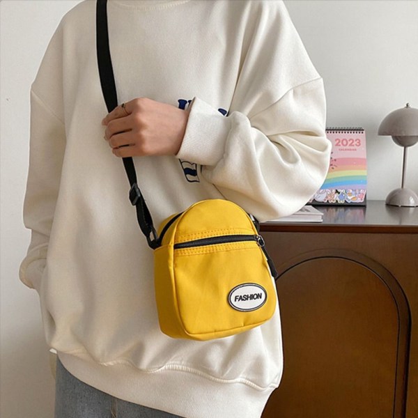 Handväska Canvas Dragkedja GUL yellow