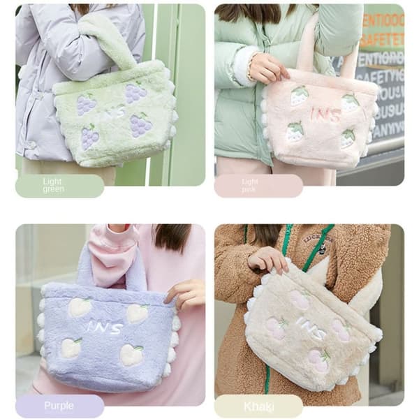 Fruit Plush Bag Håndveske ROSA pink