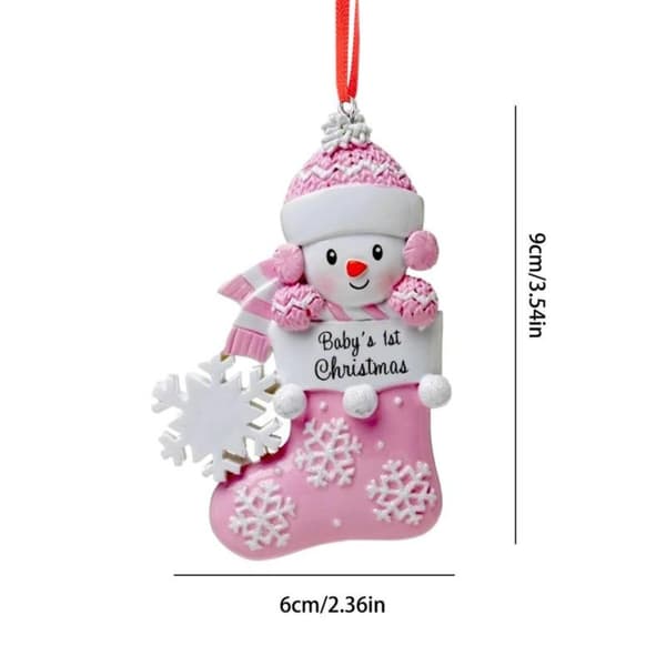 Baby First Christmas Julepynt PINK Pink