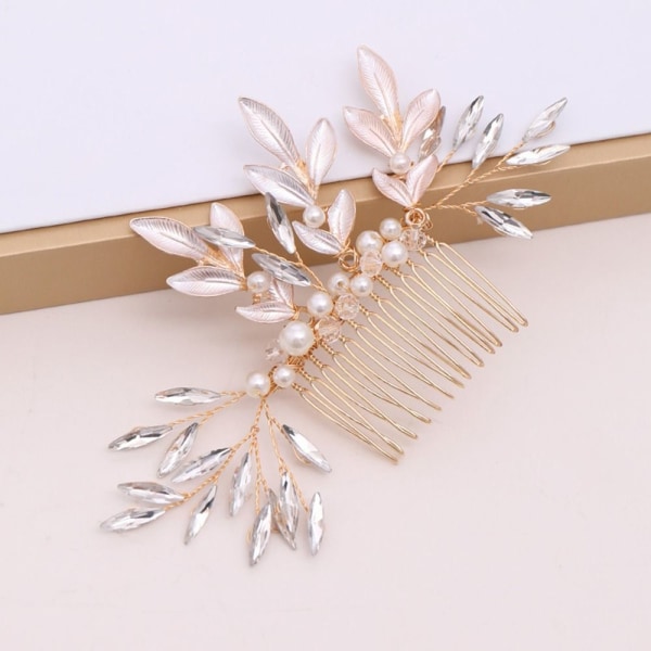 Flower Pearl Hair Comb Crystal tekojalokivihiusneulat morsiamen hiukset