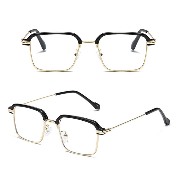 Kvinner Menn Lesebriller Optiske briller SVART&GULL STYRKE black&gold Strength 150