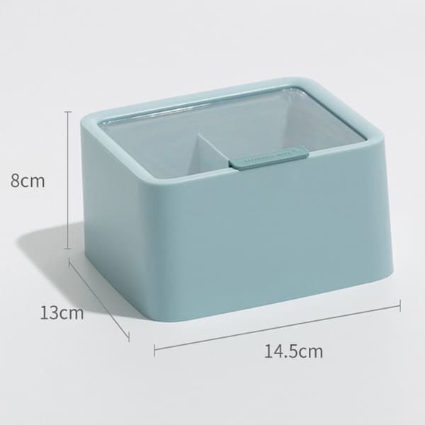 Bomuldspindebold Qtip Holder Krukke Plastbeholder BLÅ Blue