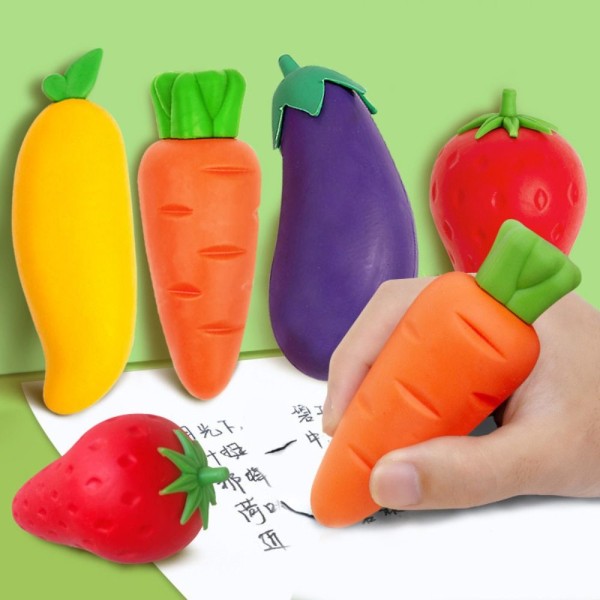 3kpl Fruit Eraser Sarjakuva MUNAKOISO MUNAKOISTO eggplant