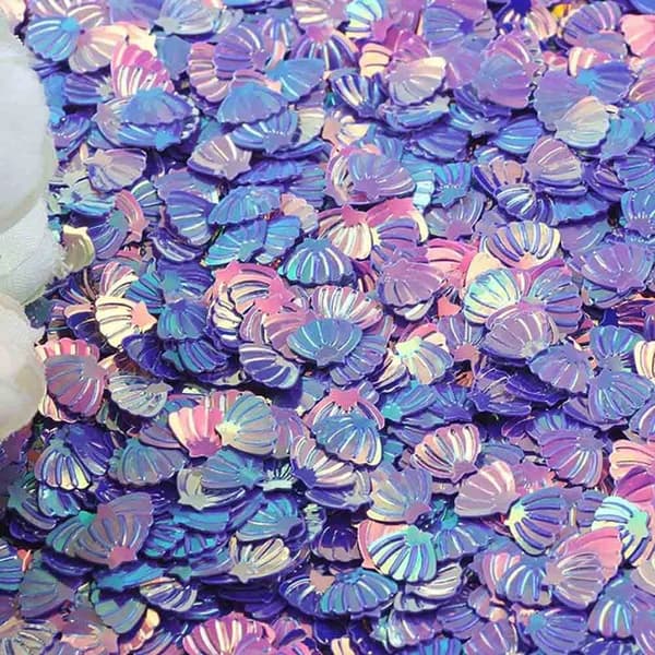 100g/Pakke Iridescent Shining Shell Shell Paljetter GUL GUL Yellow