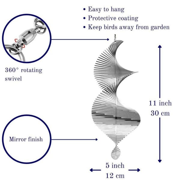 Wind Chimes Wind Spinner Bell Flip Spiral Pendant