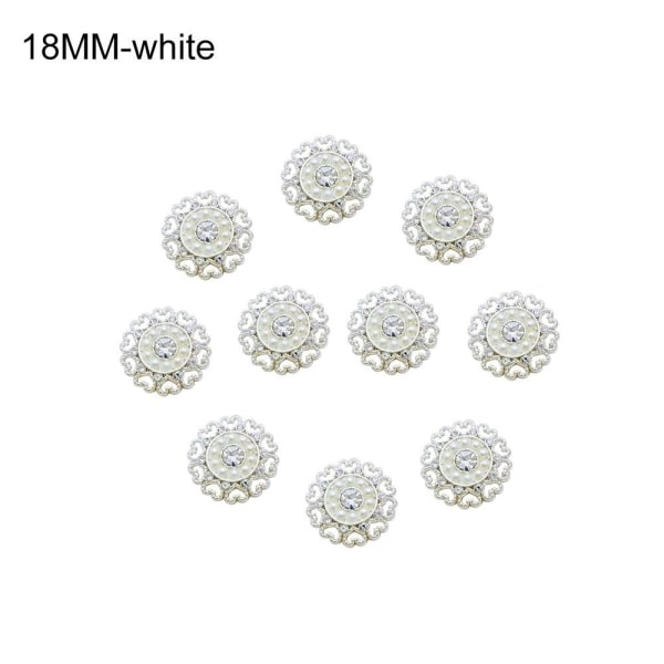 10 Stk Love Heart Rhinestone Knapper Skjorte Knapper HVID 18MM white 18MM