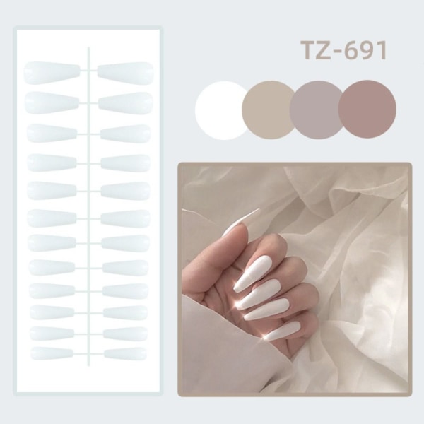 24 st Enfärgade falska naglar långa balett lösnaglar 14-zh370-16