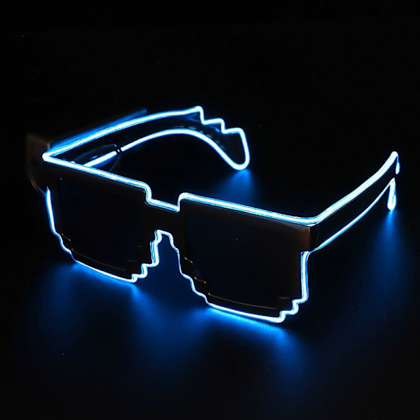 Mosaic LED Glasögon LED Light-up Glasögon Glow in the Dark WHITE White