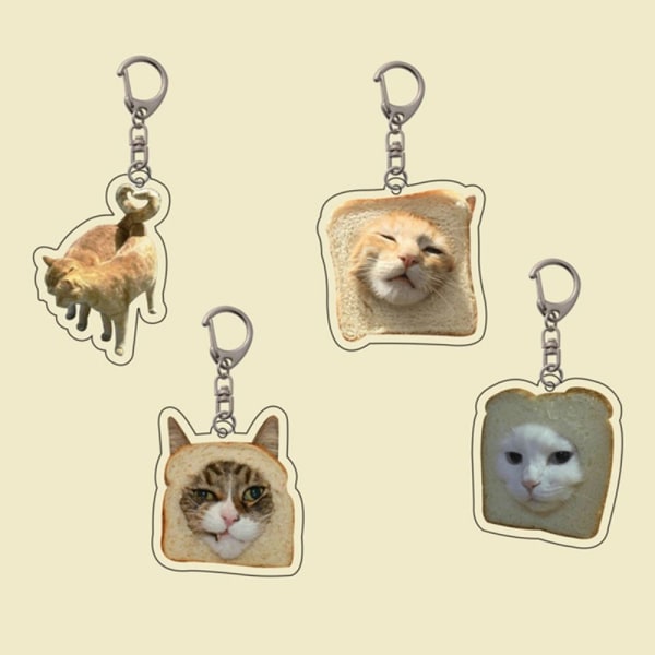 6 kpl Toast Cat avaimenperä Avaimenperä STYLE 4 STYLE 4 Style 4