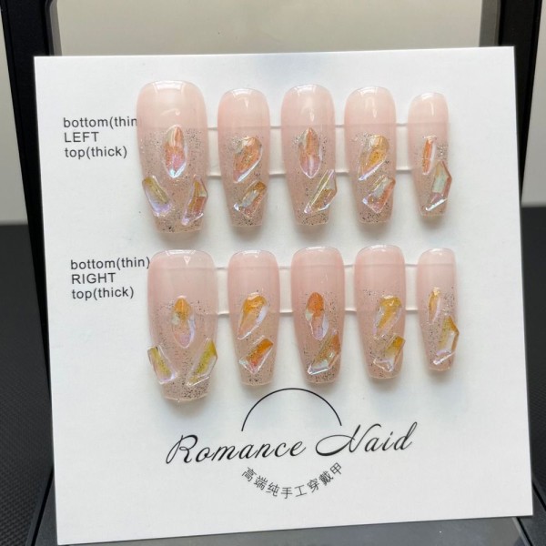 Pure Manual False Nail Fake Håndlagde negler LLONG LONG LLONG