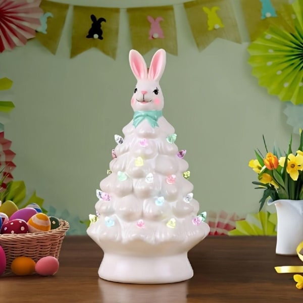 Harpiks Kanin Ørelampe Bunny Tree Påskepynt HVIT White