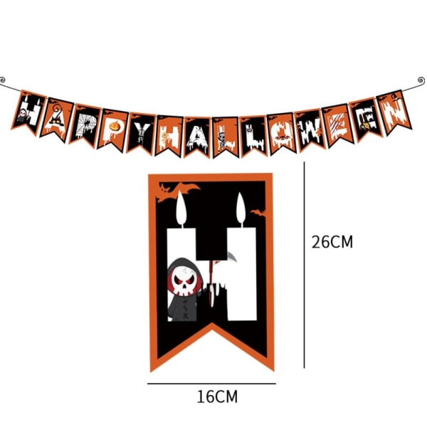 2kpl Halloween-banneri taustakoristeriipus STYLE 3 STYLE 3 Style 3