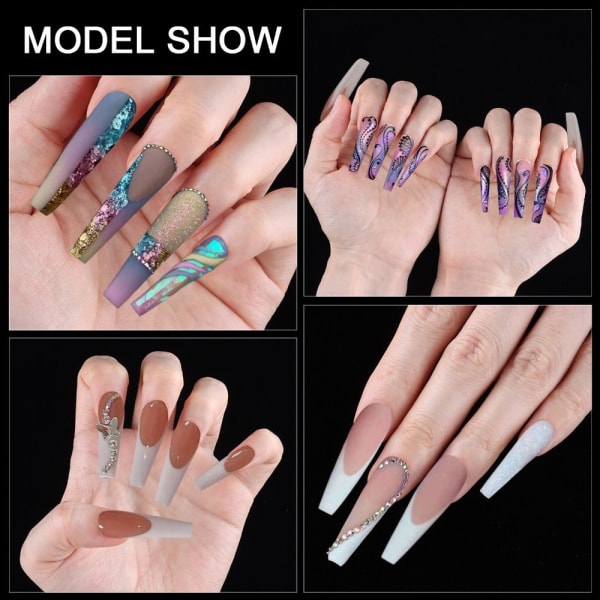 Dual Nail Forms Clear Long Ballerina