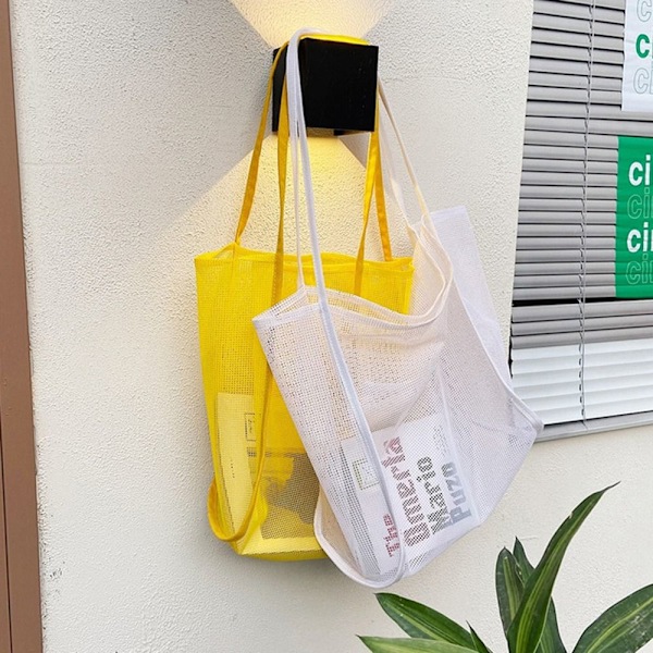 Mesh Axelväska Handväska VIT white