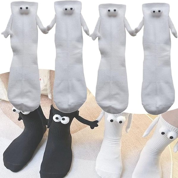 Magnetiska handhållande strumpor Par som håller handsockor VIT White without Magnetic-without Magnetic