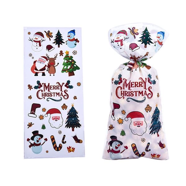 50st julgodispåsar Xmasförpackningspåsar Cookiepresentpåsar