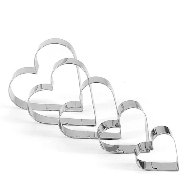 10 kpl ruostumattomasta mold keksimuotti Stainless Steel Love Cookie 5 pcs