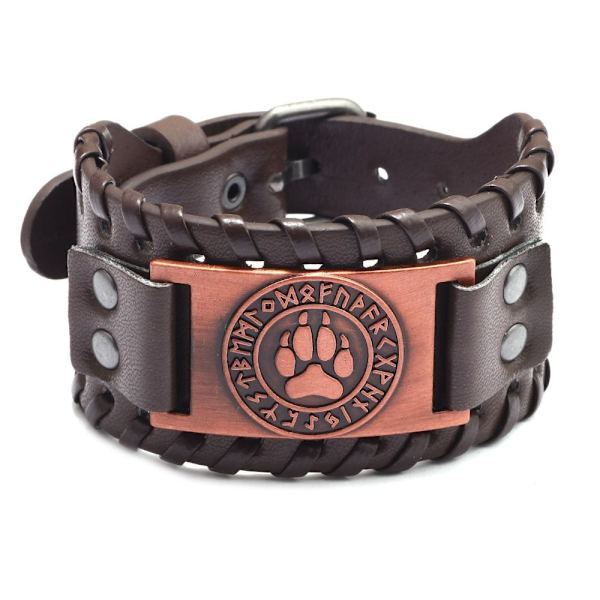 Viking Armband Bred Armband BRUN BEAR PAW PRINT BEAR PAW Brown Bear Paw Print-Bear Paw Print