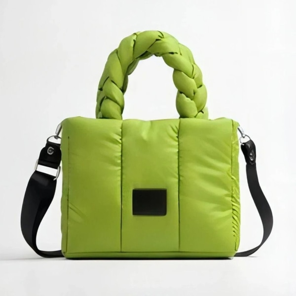 Puffer Tote Bag Quiltet Puffy Håndtaske GRØN green