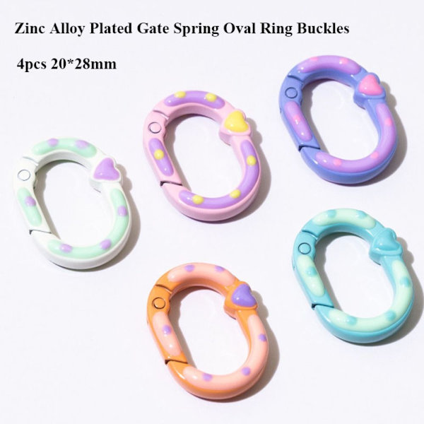 4 st fjäder ovala ringspännen Karbinhake 2 2 2
