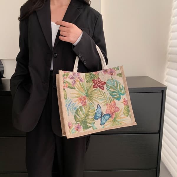 Pellava Kangaskassi Käsilaukku BEIGE beige