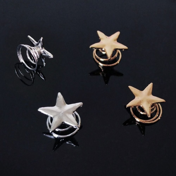 Star Spiral Hair Pins Morsiamen hiusklipsit GOLD Gold