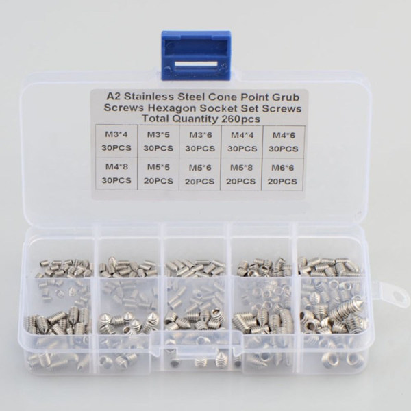 260 kpl set set kuusiokantaruuvit ruuvit