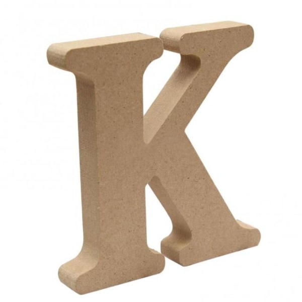 Alfabetdekor i tre MDF-form Alfabetdekorasjon K K K