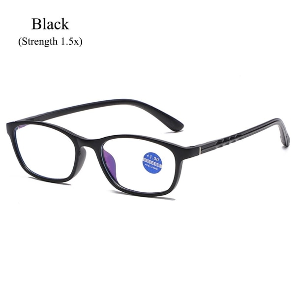 Anti-Blue Light Läsglasögon Ögonskyddsläsare SVART Black Strength 1.5x-Strength 1.5x