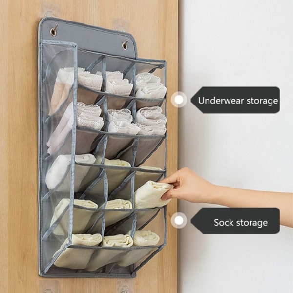 Hengende Organizer Bag Undertøy Oppbevaringsveske GRÅ TIL SOKKER grey for socks panty-for socks panty