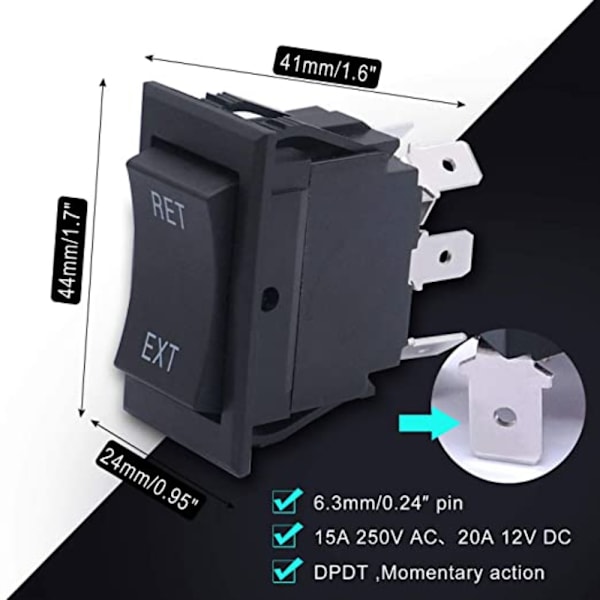 Momentan Car Type Switch Vippbrytare Tongue Jack