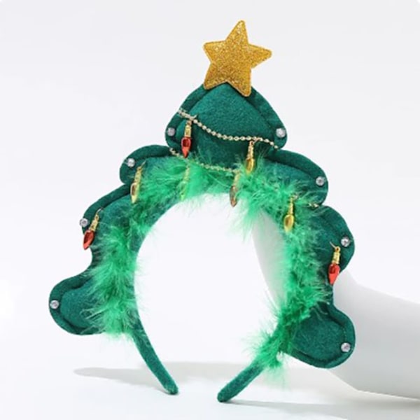 Paljetter Tre Hårbøyle Juletre Hodeplagg Plysj Xmas Tree