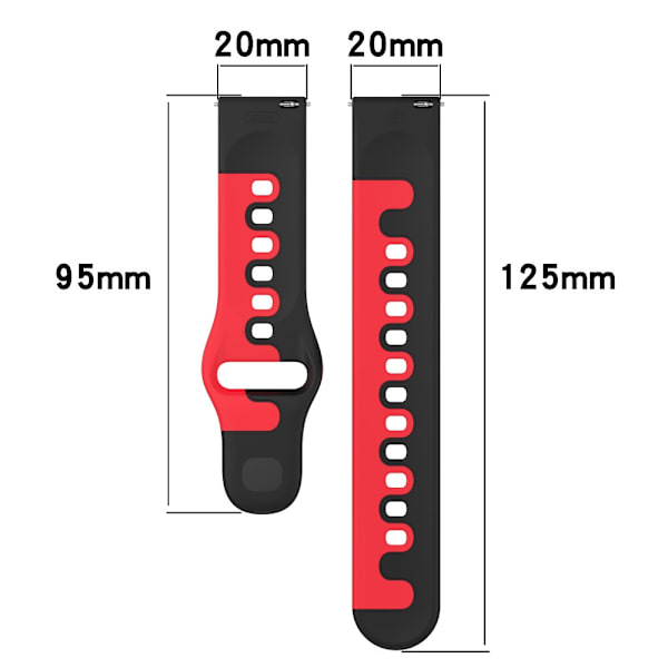 Watch Smart Watch 20MMSVART RÖD SVART RÖD 20mmBlack Red