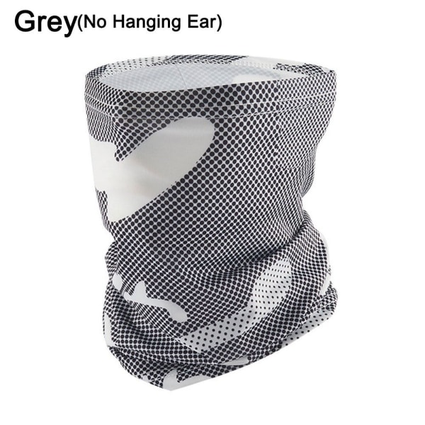 Fiske Sport Halvmask Ridning Löphalsduk GRÅ INGEN HÄNGNING Grey No Hanging Ear-No Hanging Ear