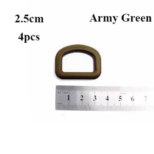 4 stk Bæltekroge Webbing Spænder ARMY GREEN 2.5CMSTYLE 1 STIL 1 Army Green 2.5cmStyle 1-Style 1