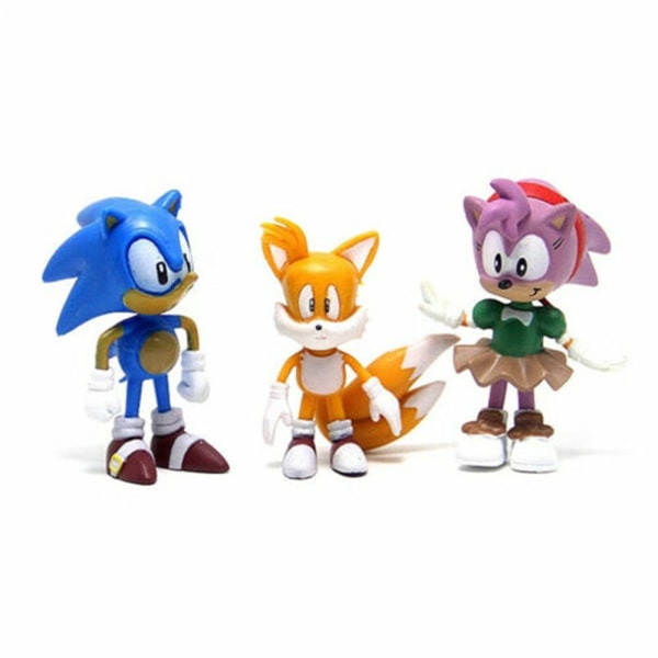 6 stk Sonic Figurer Action Character Doll Toys Anime Figur