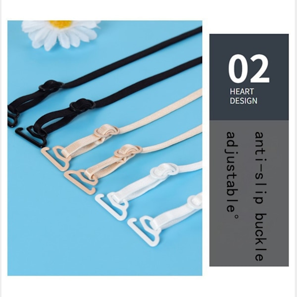 3 par BH Straps Underkläder Axelremmar SVART black