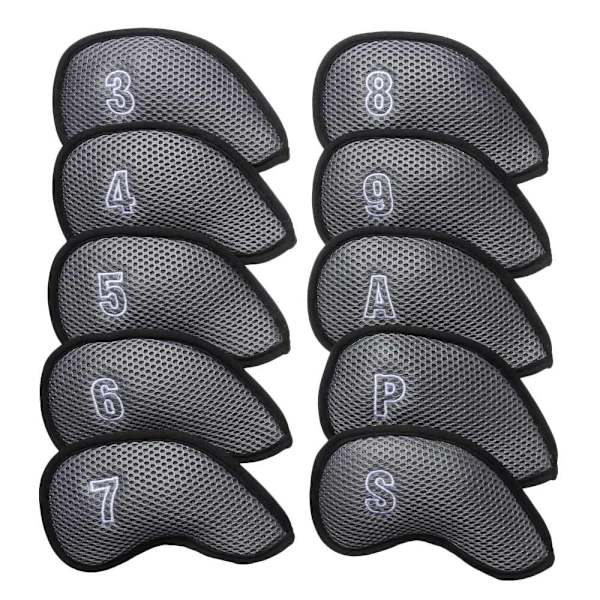 10ST Golf Iron Head Cover Club Headcover SILVER Silver