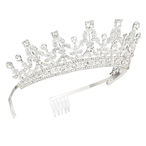 Fuld diamantkrone krone tiara SØLV Silver