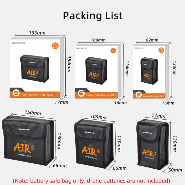 Batteriförvaringsväska Li-Po Safe Bag FÖR ETT BATTERI FÖR EN for one battery