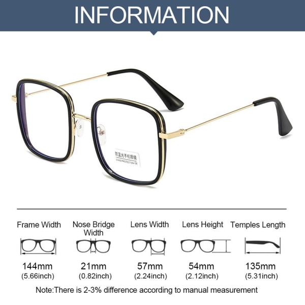 Anti-Blue Light Glasses Square Eyeglasses BEIGE Beige