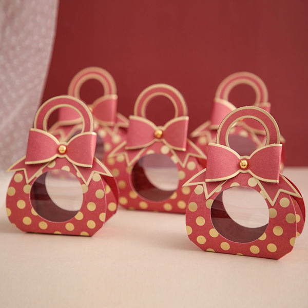 10 STK Bryllupsfavoritæske Chokolade Slikæsker RØDE Red