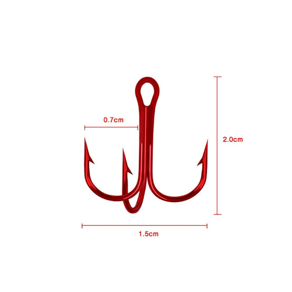 50 kpl Red Fishhoks High Carbon Steel 6 6 6
