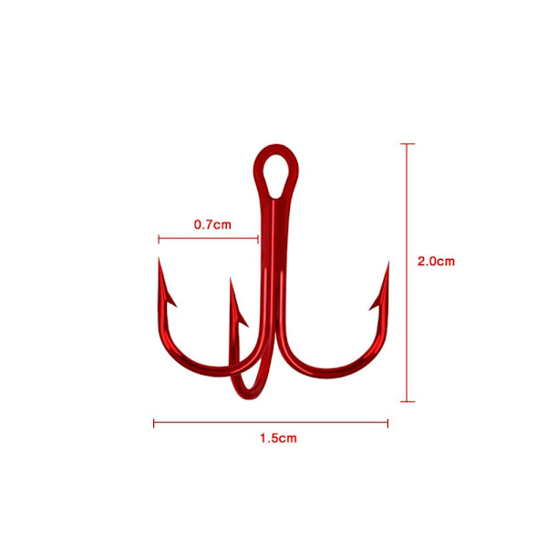 50 stk røde fiskekroge højkulstofstål 3 3 3