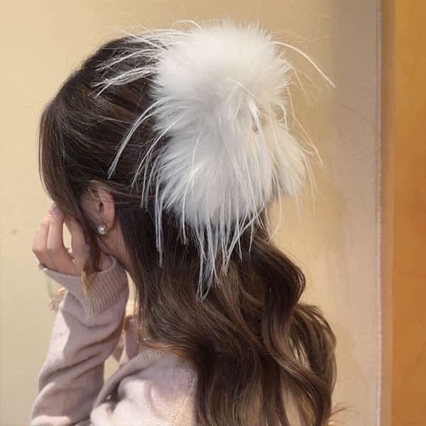 Feather Hair Claw Feather Hårbånd GRÅ A A grey A-A